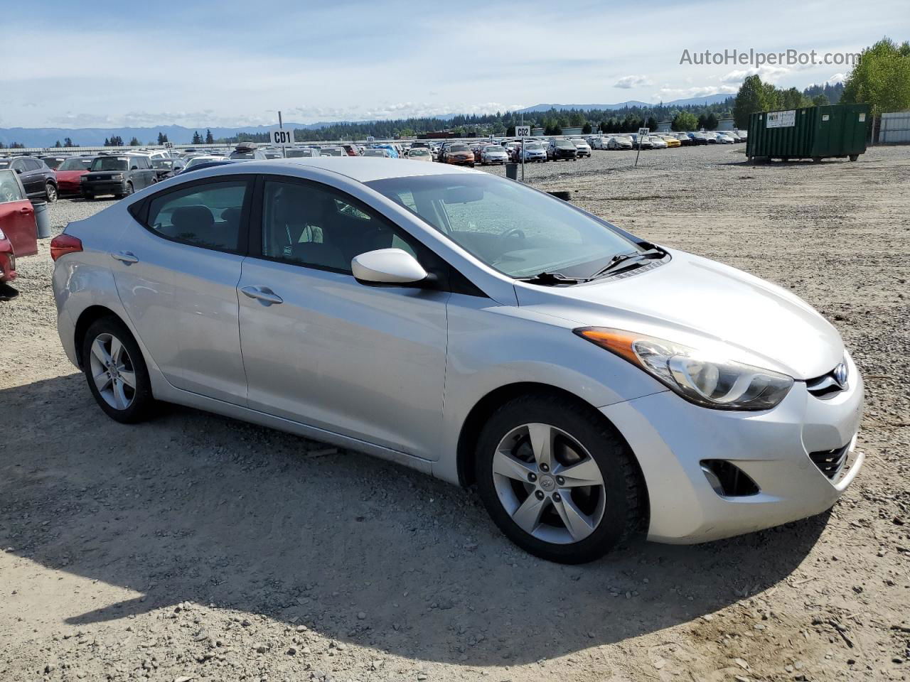 2012 Hyundai Elantra Gls Silver vin: KMHDH4AE7CU277765