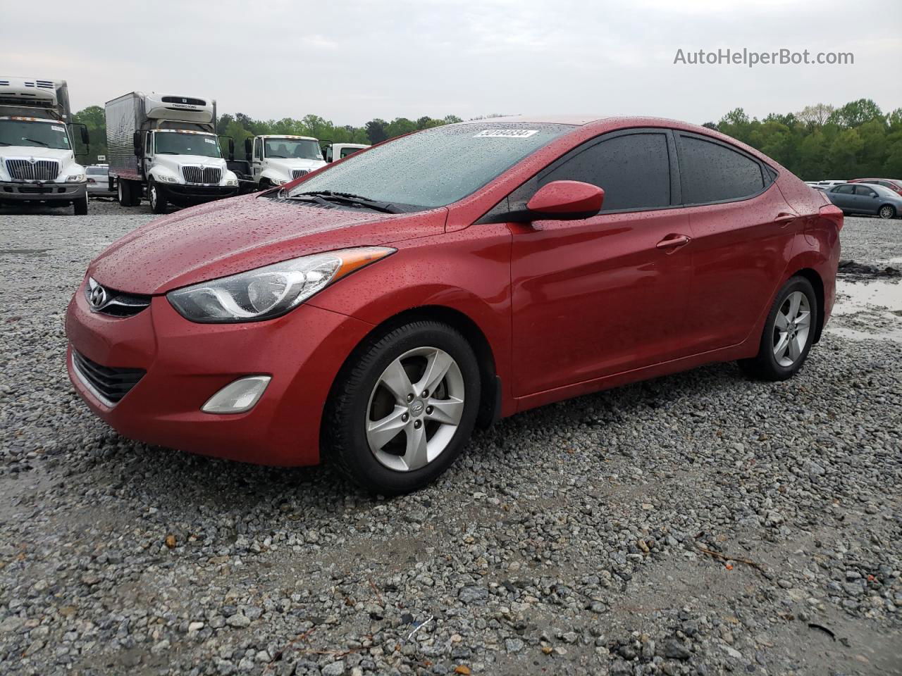 2012 Hyundai Elantra Gls Burgundy vin: KMHDH4AE7CU417992