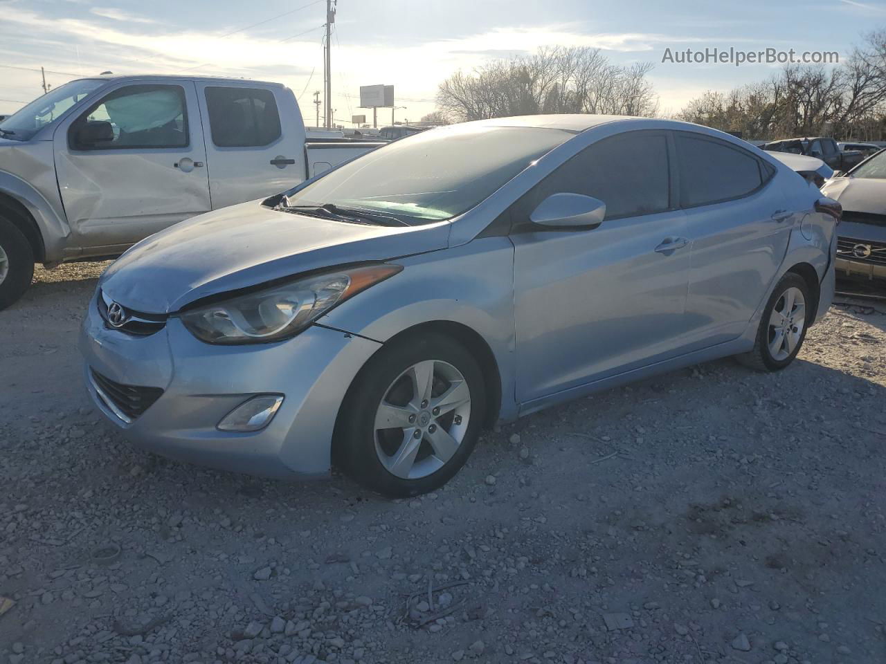 2012 Hyundai Elantra Gls Blue vin: KMHDH4AE7CU442648