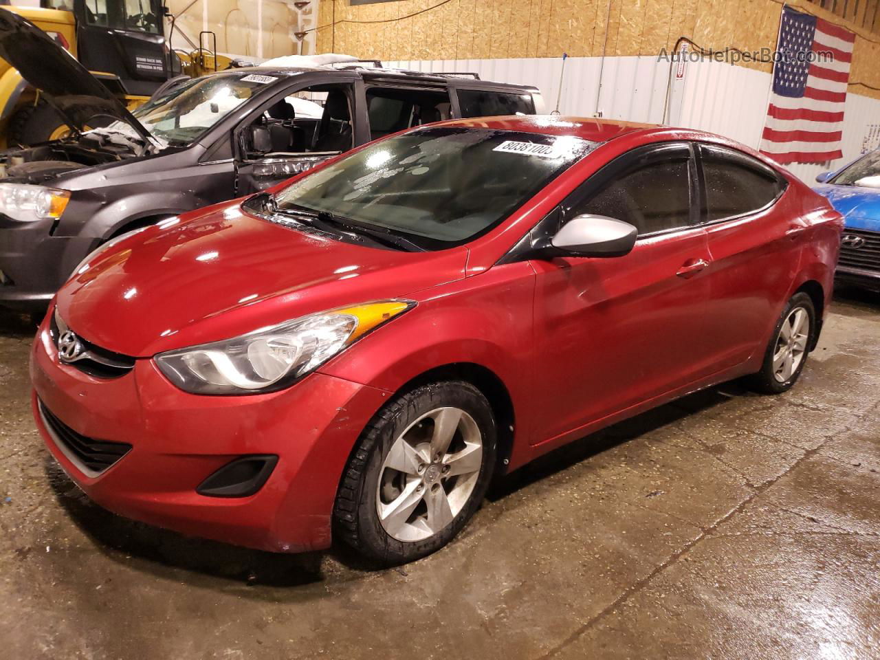 2013 Hyundai Elantra Gls Red vin: KMHDH4AE7DU561592