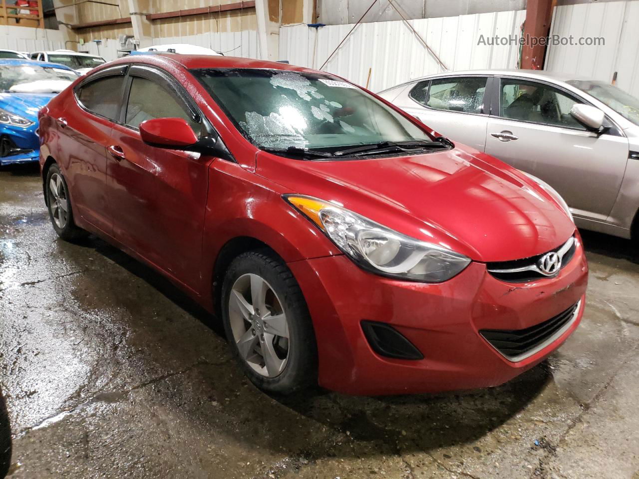 2013 Hyundai Elantra Gls Red vin: KMHDH4AE7DU561592