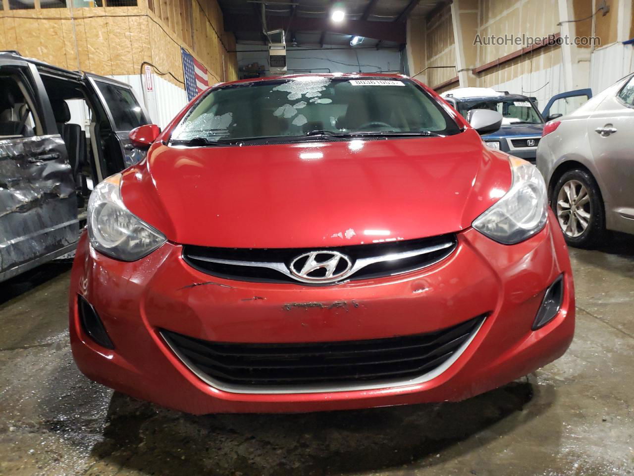 2013 Hyundai Elantra Gls Red vin: KMHDH4AE7DU561592