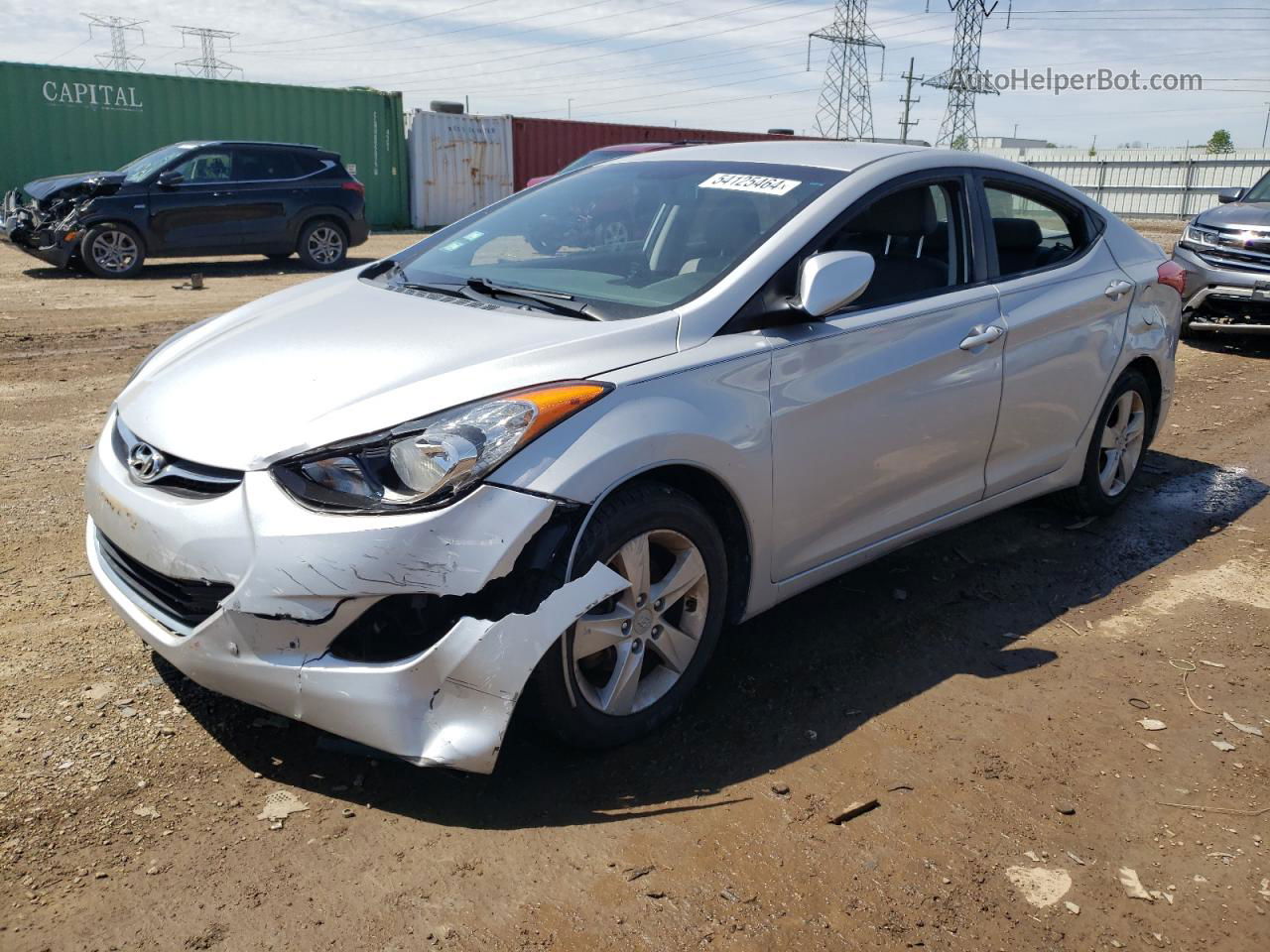 2013 Hyundai Elantra Gls Silver vin: KMHDH4AE7DU653804