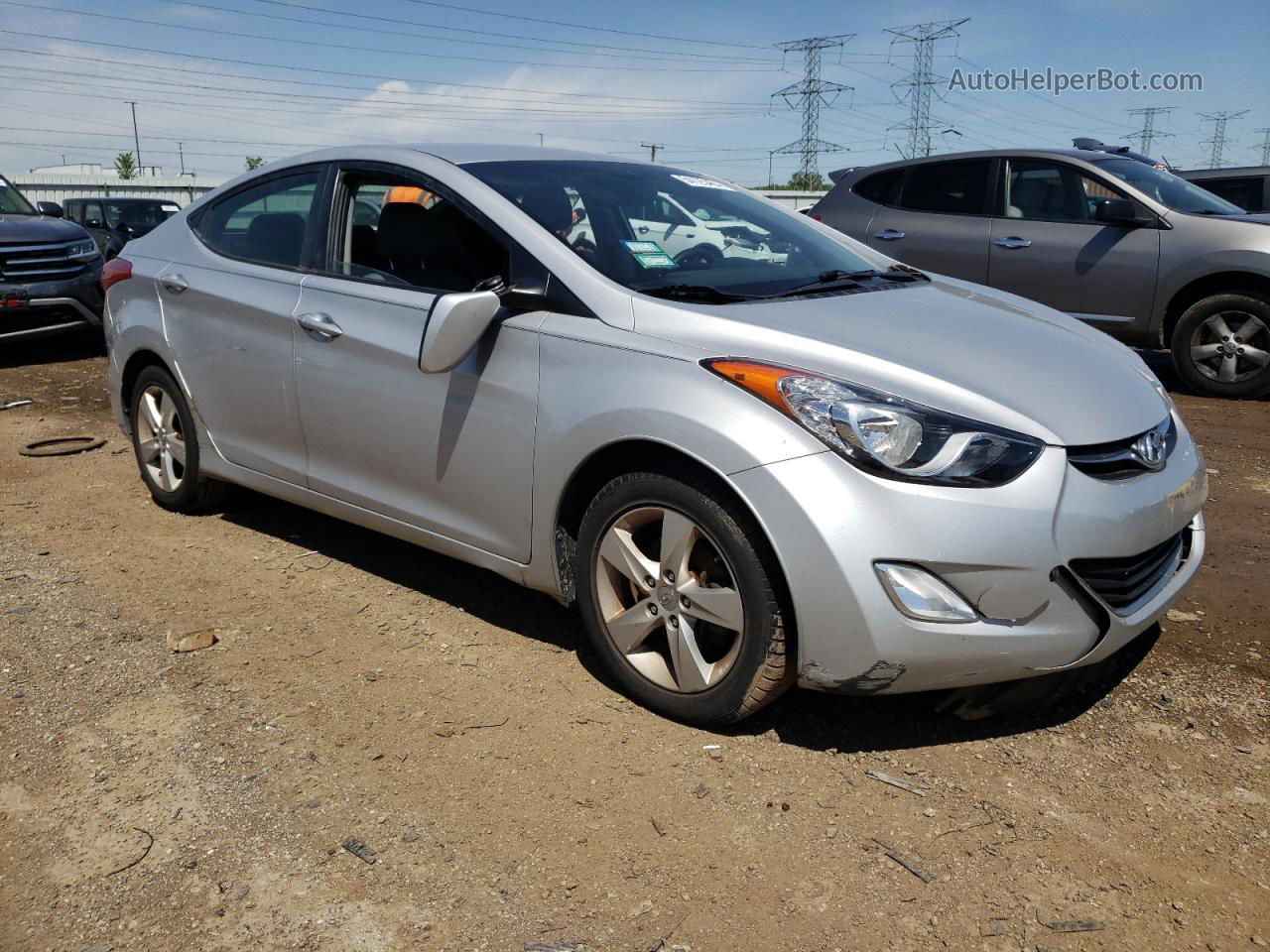 2013 Hyundai Elantra Gls Silver vin: KMHDH4AE7DU653804