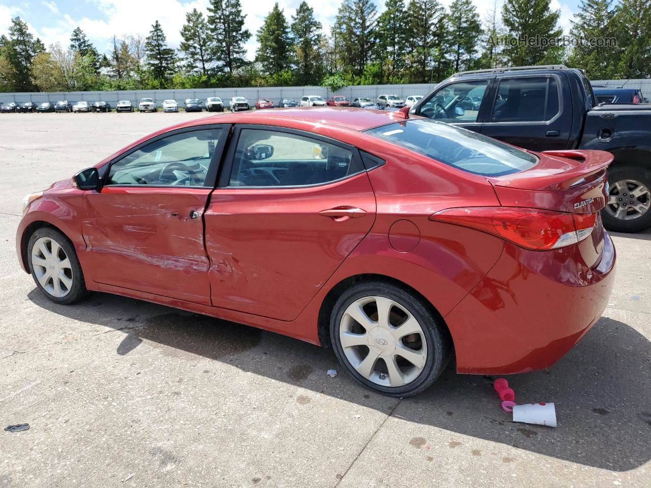 2013 Hyundai Elantra Gls Red vin: KMHDH4AE7DU661420