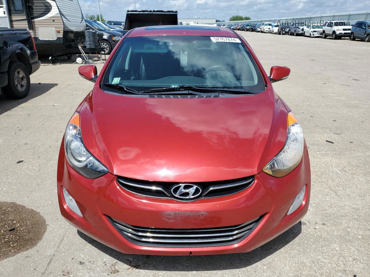 2013 Hyundai Elantra Gls Red vin: KMHDH4AE7DU661420