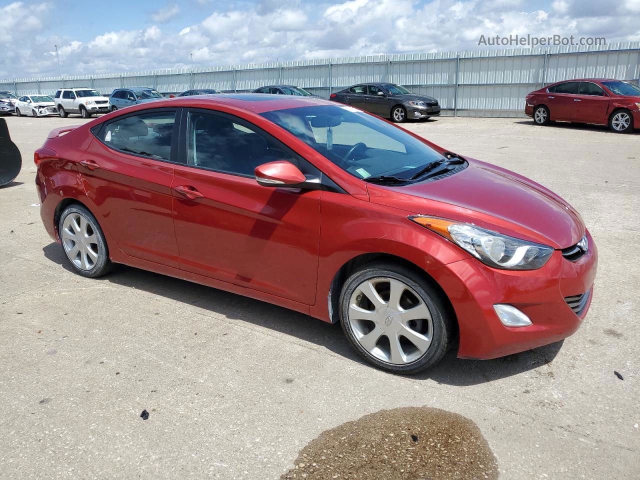 2013 Hyundai Elantra Gls Red vin: KMHDH4AE7DU661420