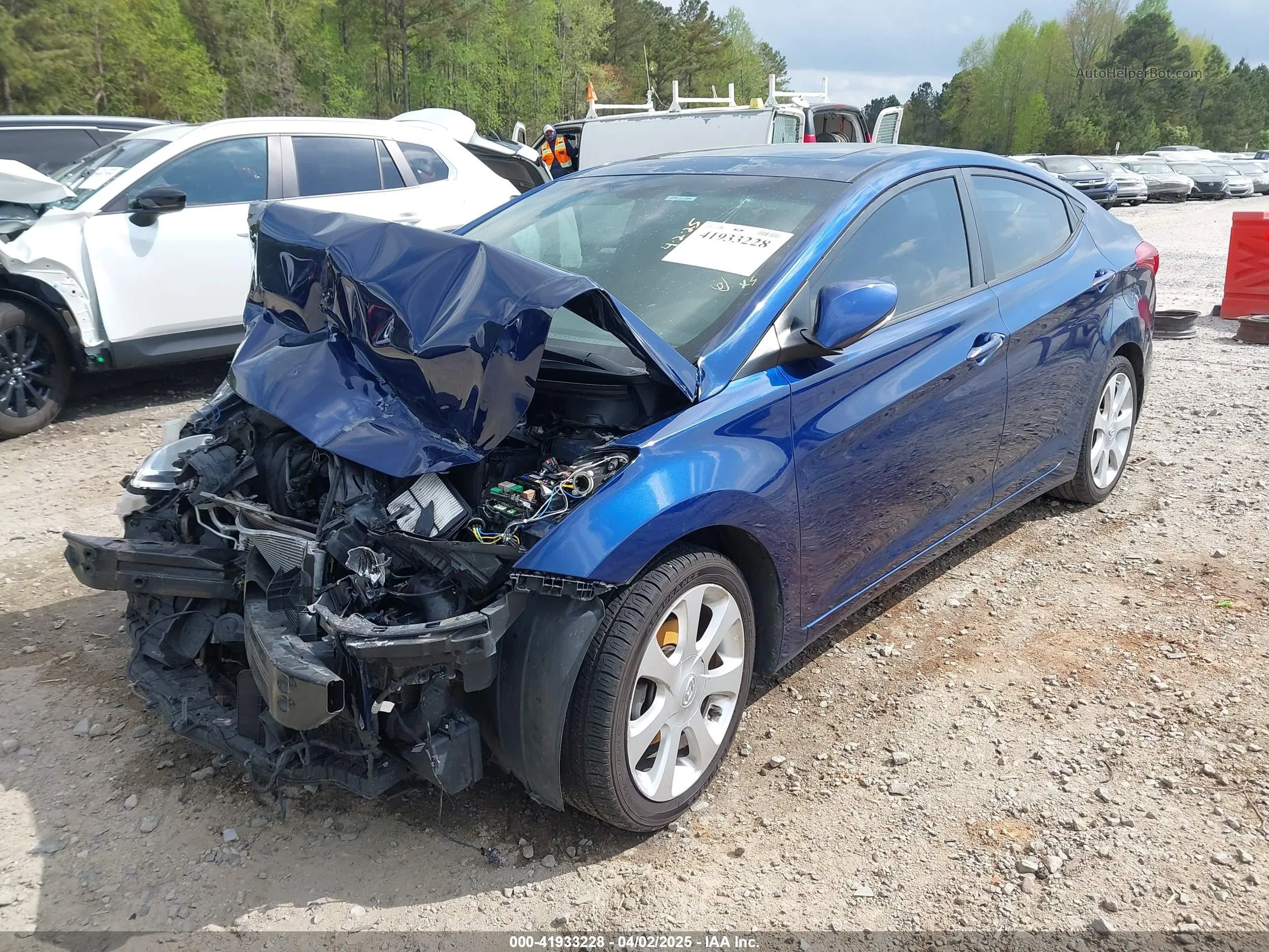 2013 Hyundai Elantra Limited Blue vin: KMHDH4AE7DU749688