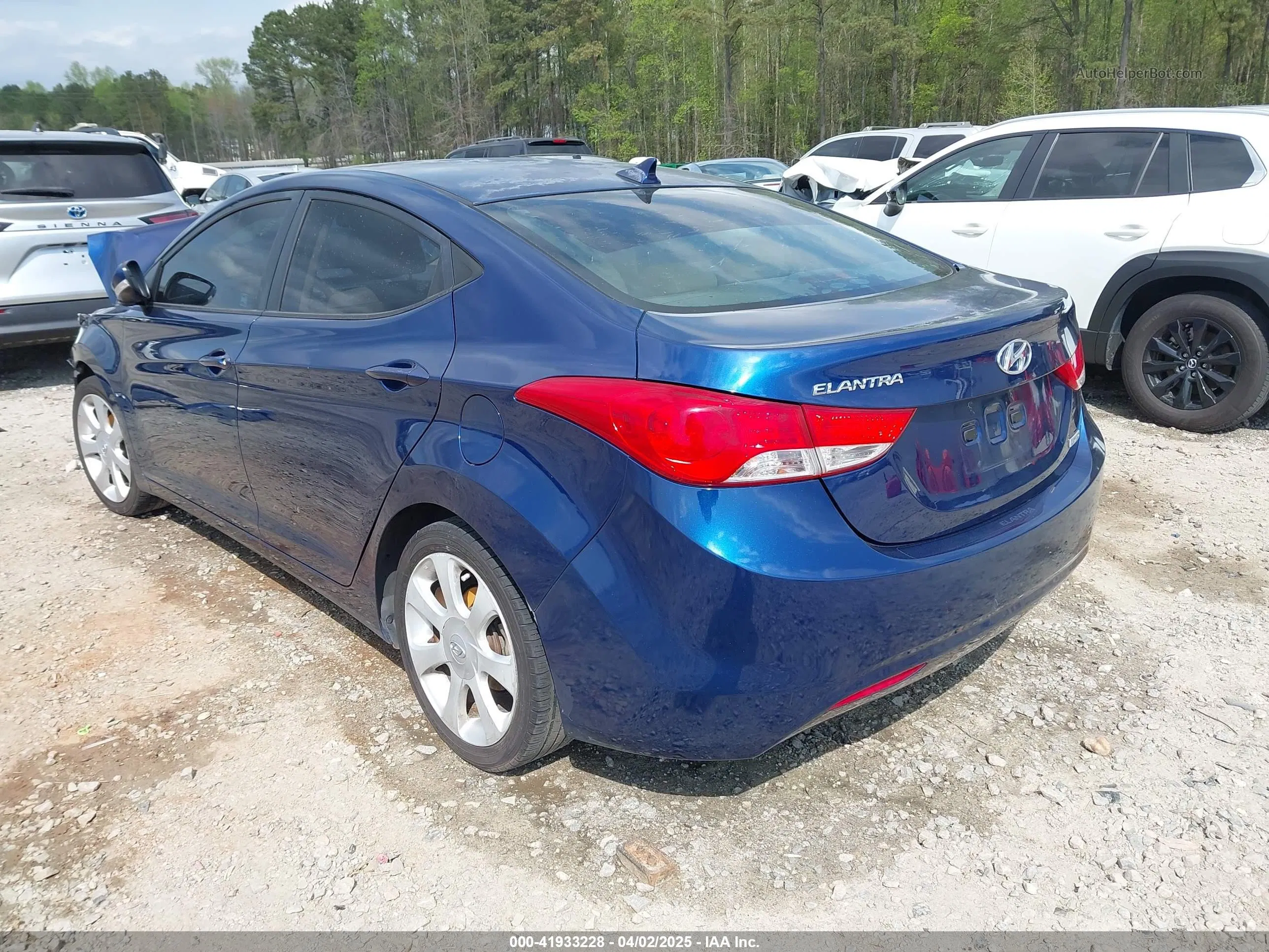 2013 Hyundai Elantra Limited Blue vin: KMHDH4AE7DU749688