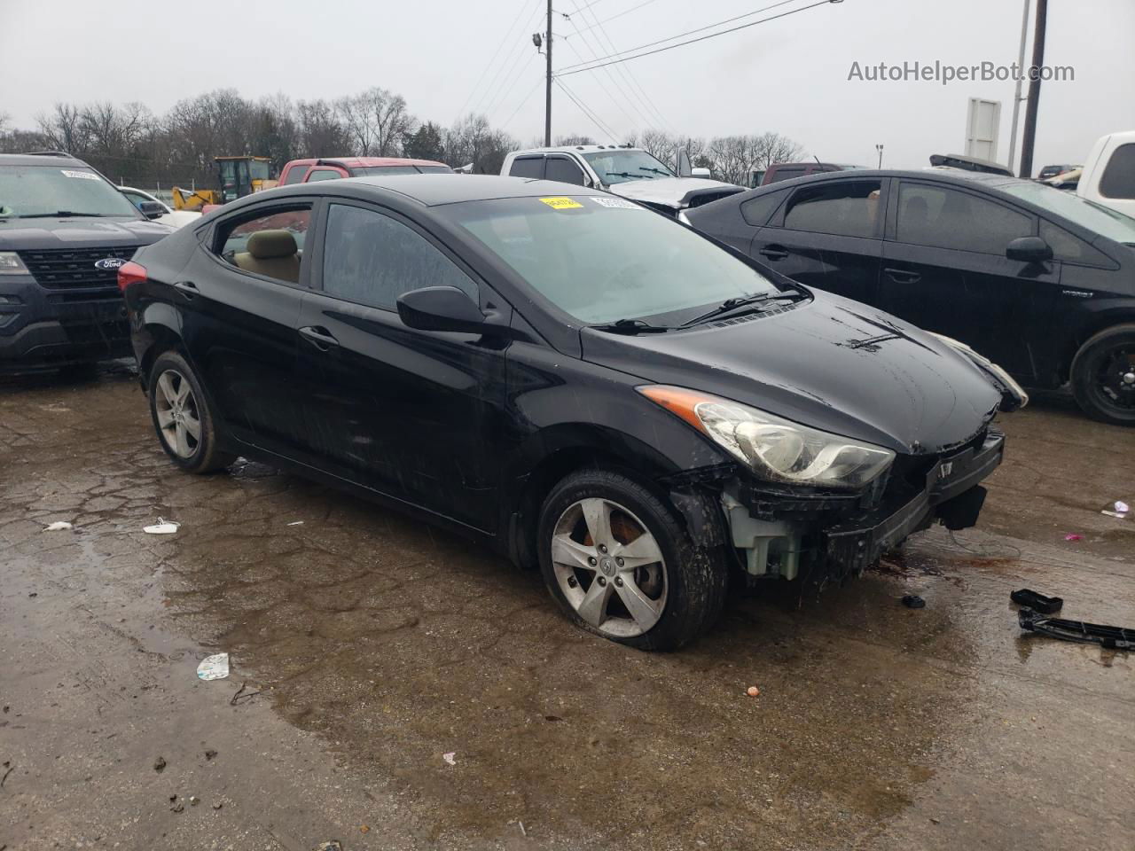 2013 Hyundai Elantra Gls Black vin: KMHDH4AE7DU779550