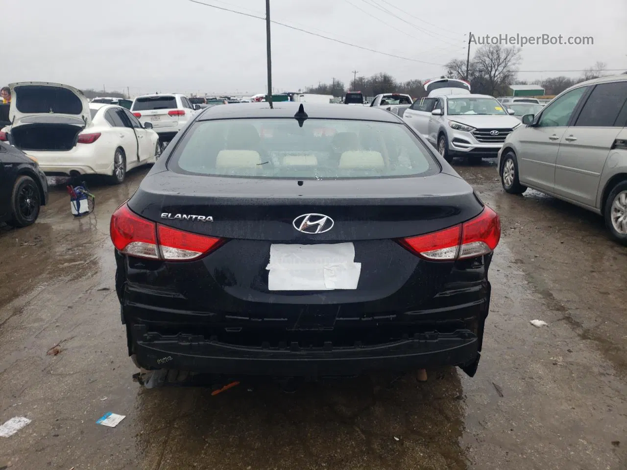 2013 Hyundai Elantra Gls Black vin: KMHDH4AE7DU779550