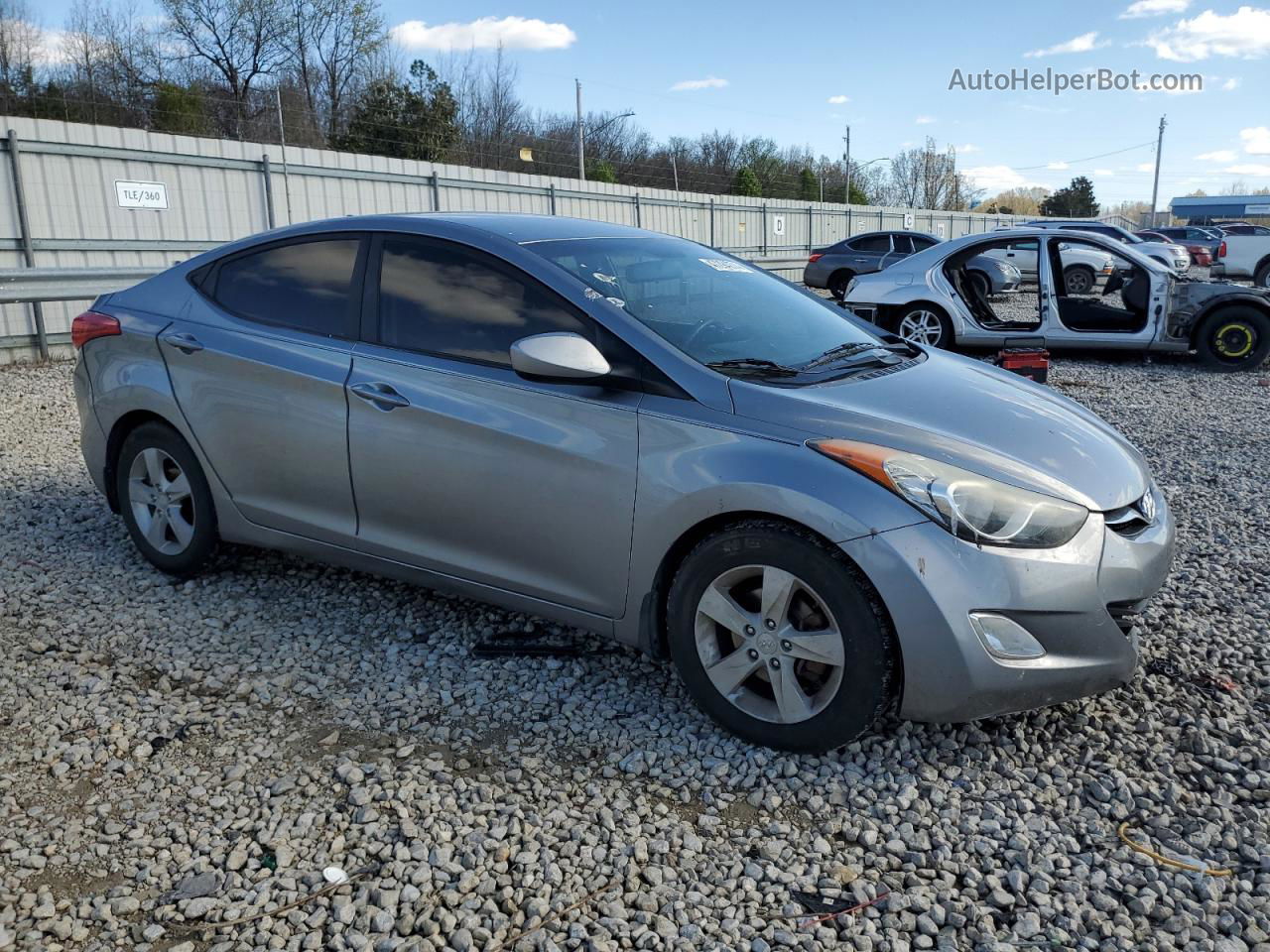 2013 Hyundai Elantra Gls Gray vin: KMHDH4AE7DU931827