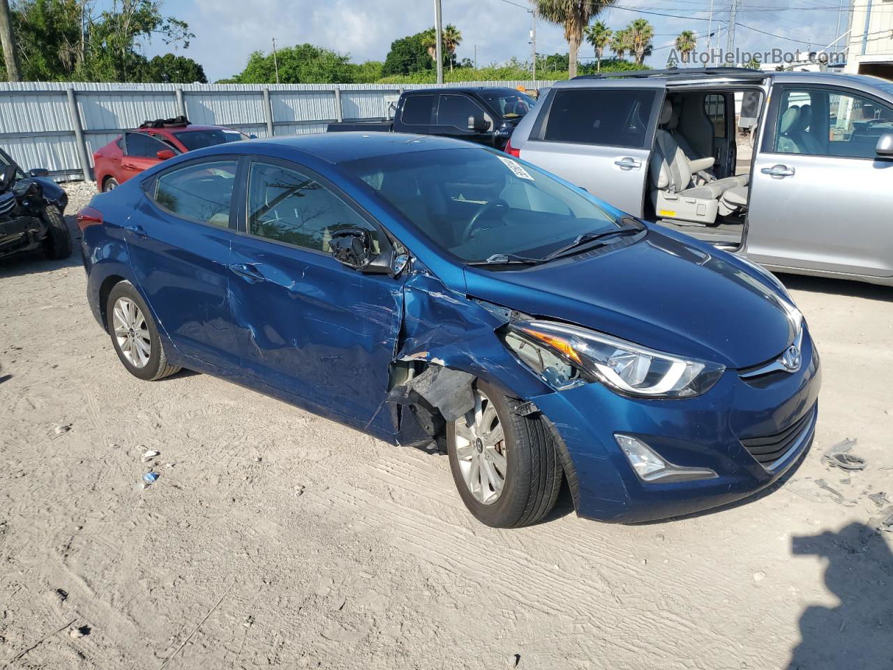 2014 Hyundai Elantra Se Синий vin: KMHDH4AE7EU138223