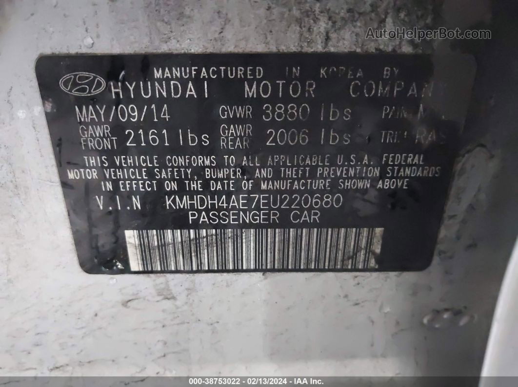 2014 Hyundai Elantra Se Silver vin: KMHDH4AE7EU220680