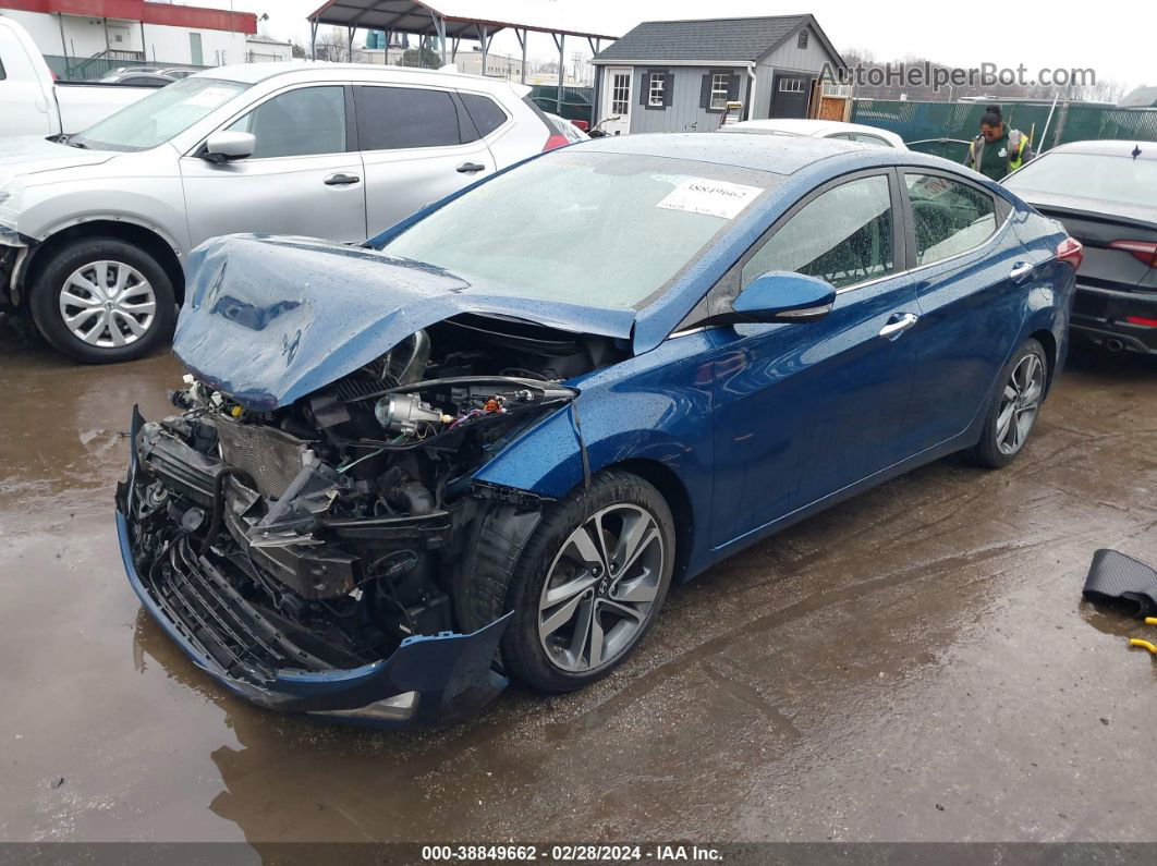 2016 Hyundai Elantra Limited Синий vin: KMHDH4AE7GU567381