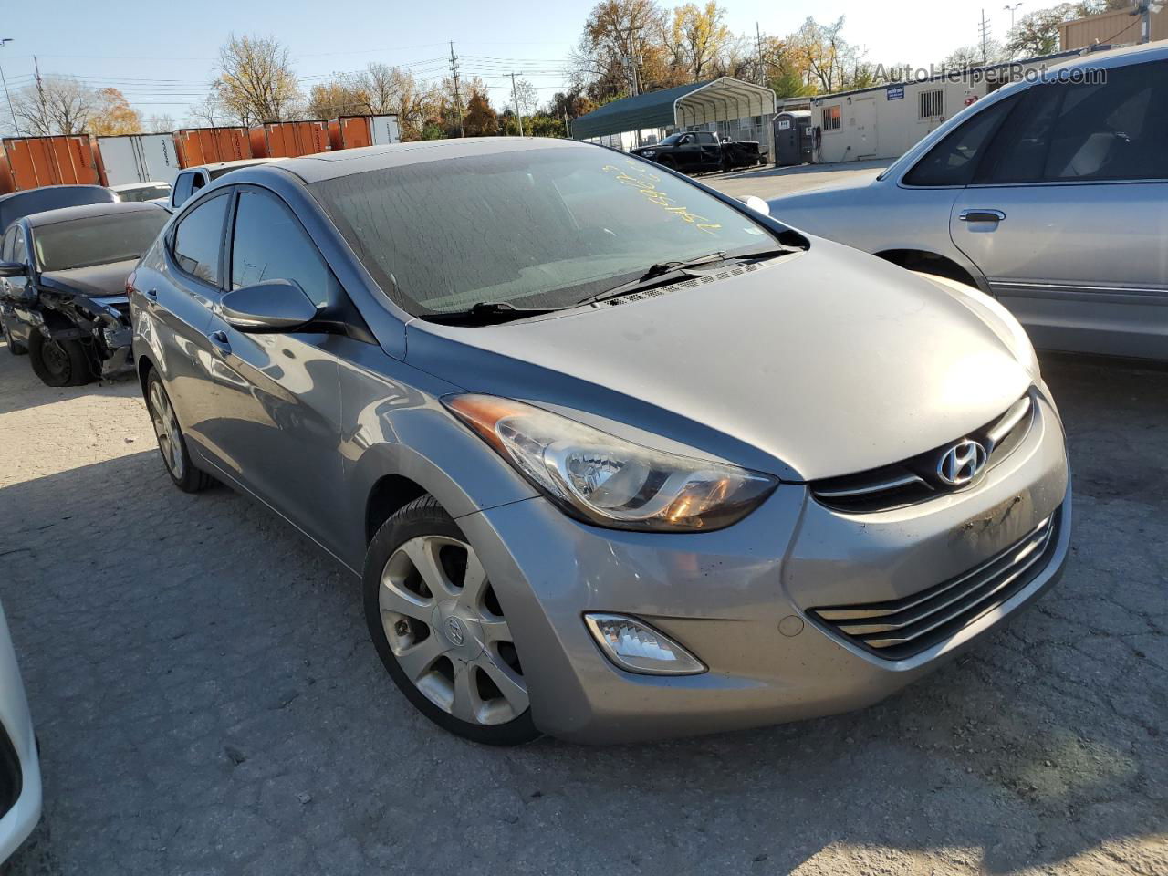 2011 Hyundai Elantra Gls Gray vin: KMHDH4AE8BU090145