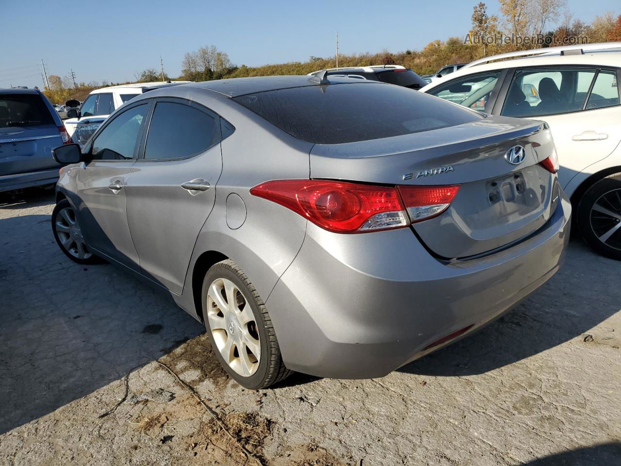 2011 Hyundai Elantra Gls Gray vin: KMHDH4AE8BU090145