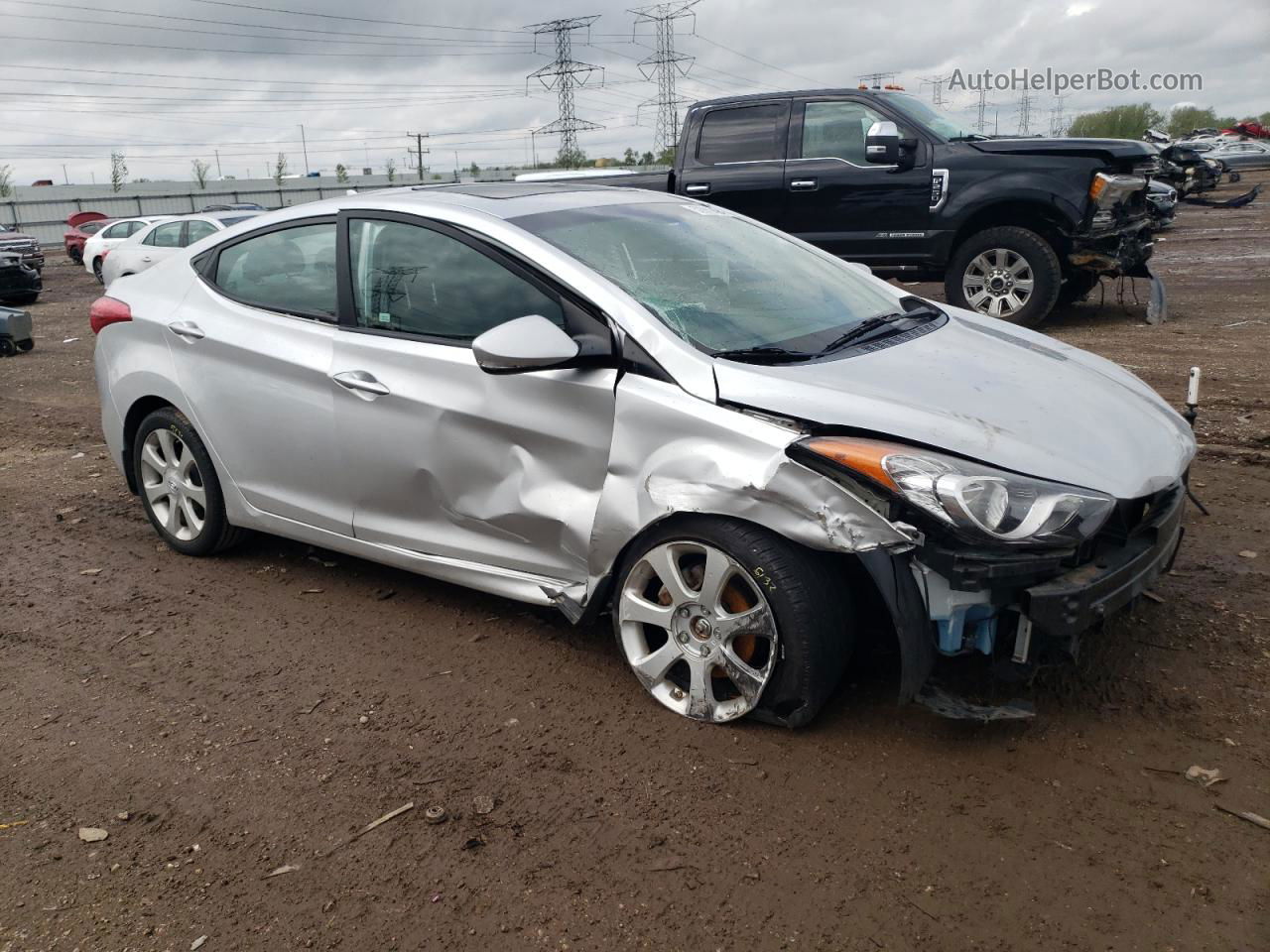 2011 Hyundai Elantra Gls Серебряный vin: KMHDH4AE8BU147654