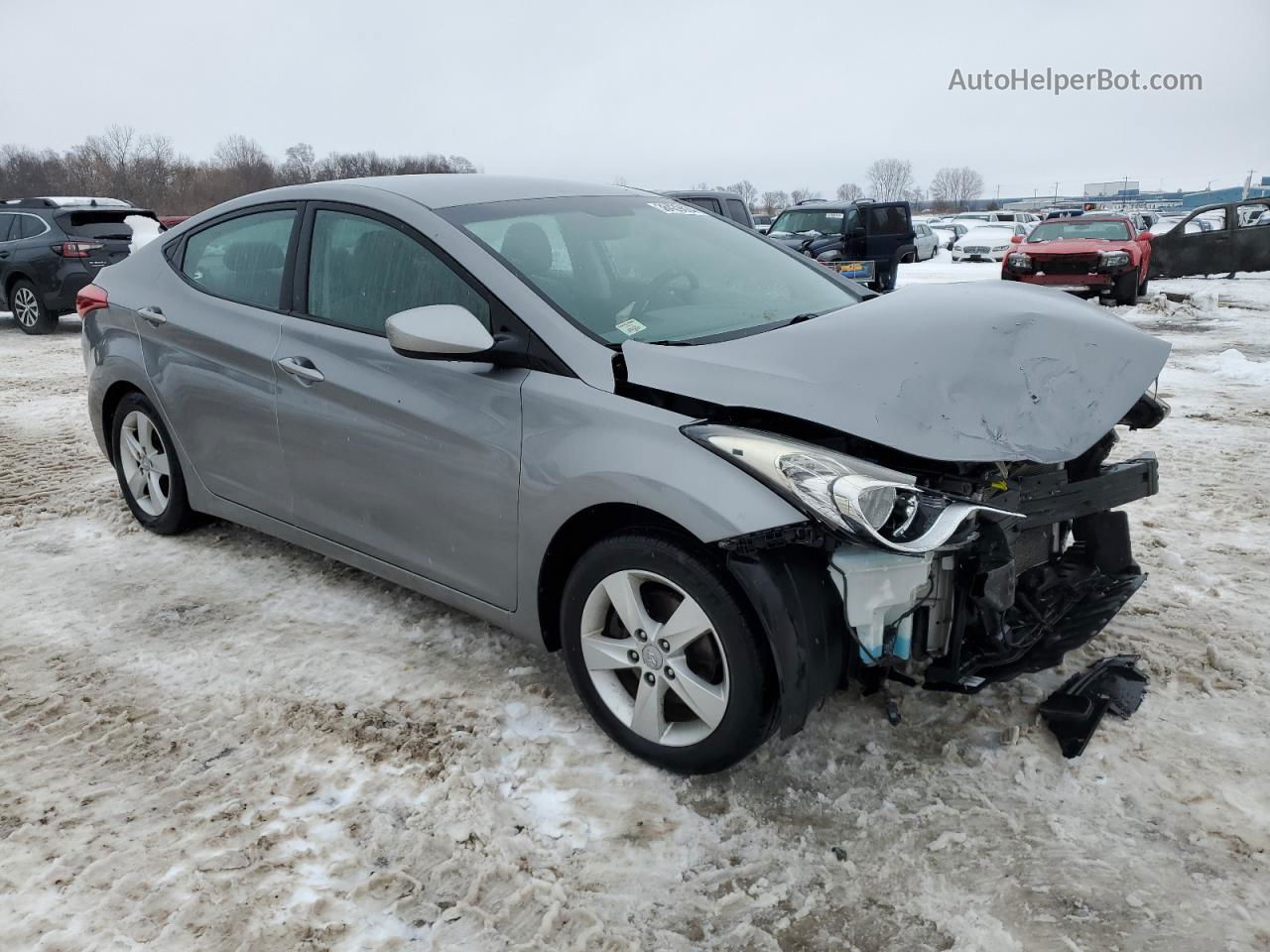 2012 Hyundai Elantra Gls Silver vin: KMHDH4AE8CU383030