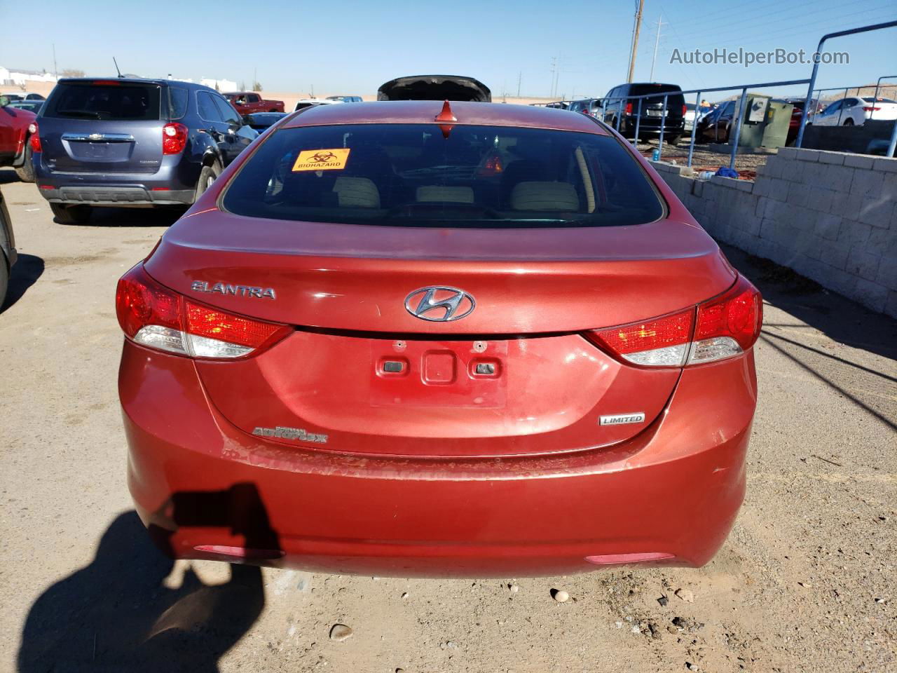 2013 Hyundai Elantra Gls Burgundy vin: KMHDH4AE8DU510215