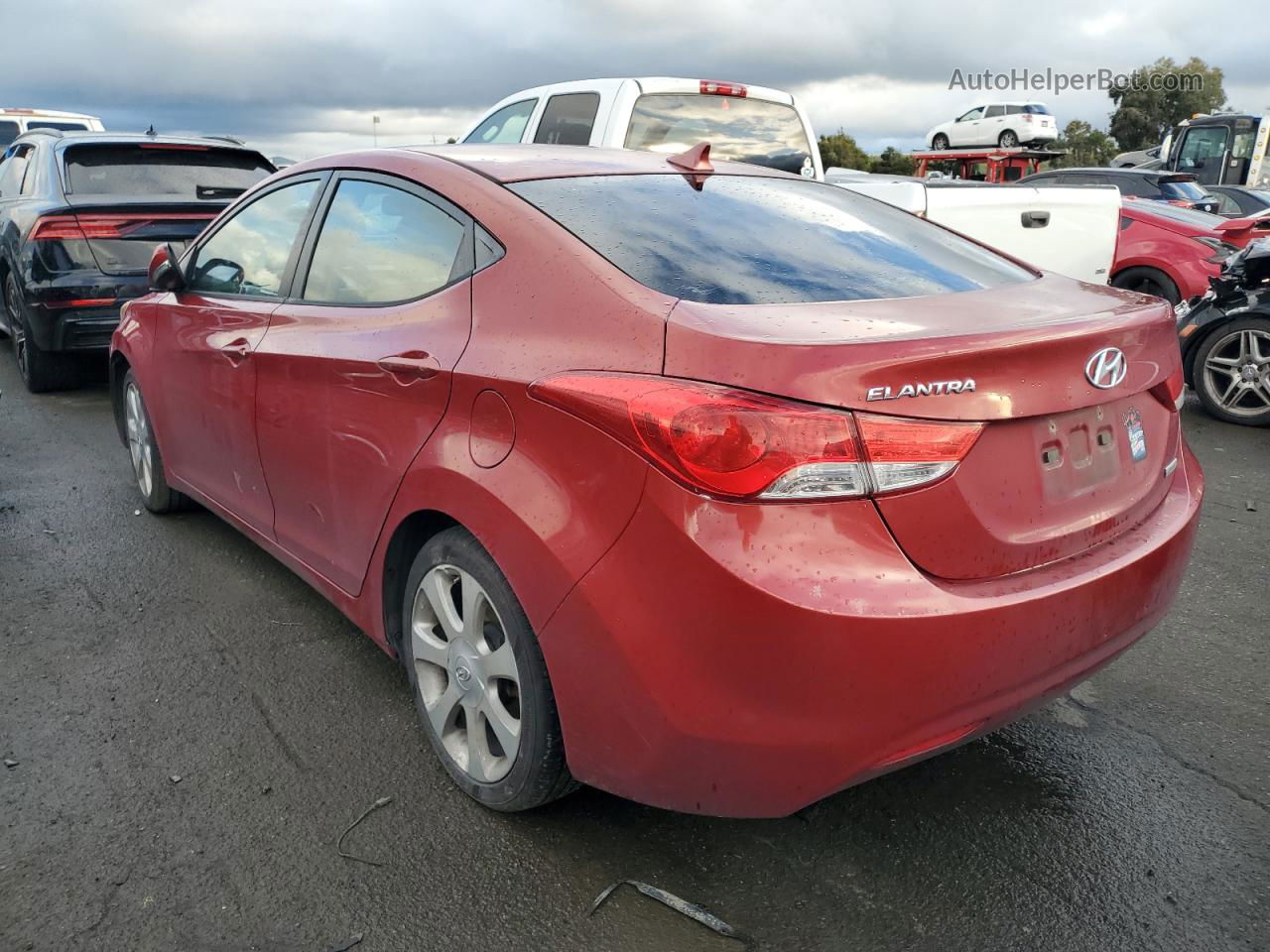 2013 Hyundai Elantra Gls Red vin: KMHDH4AE8DU520744