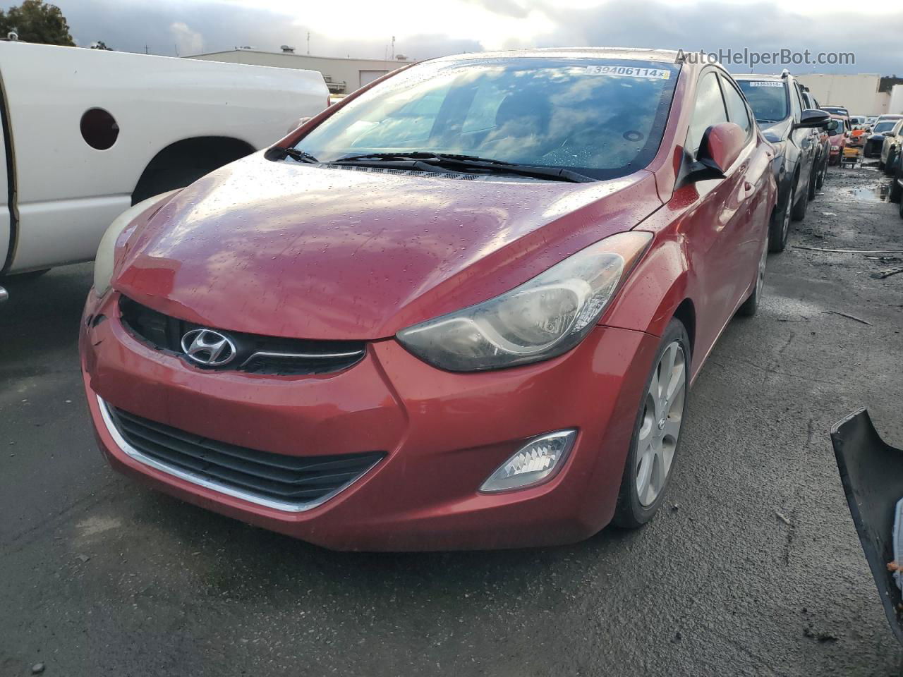 2013 Hyundai Elantra Gls Red vin: KMHDH4AE8DU520744