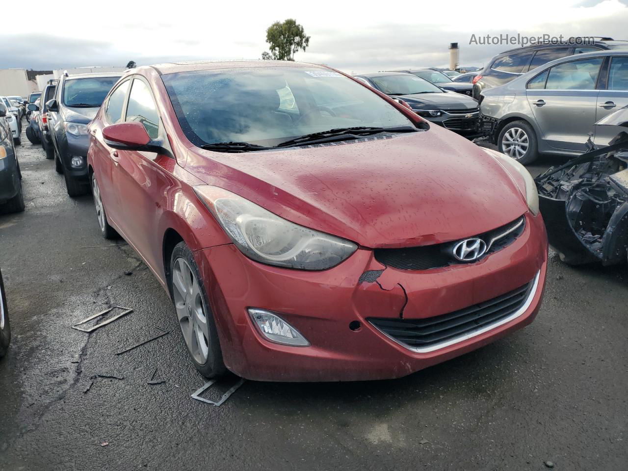 2013 Hyundai Elantra Gls Red vin: KMHDH4AE8DU520744