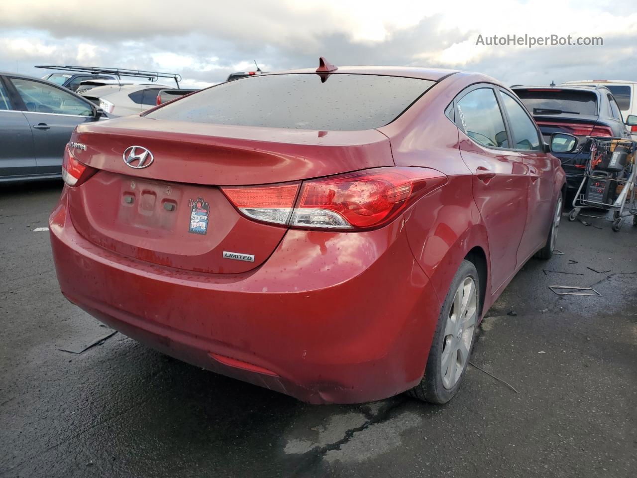 2013 Hyundai Elantra Gls Red vin: KMHDH4AE8DU520744