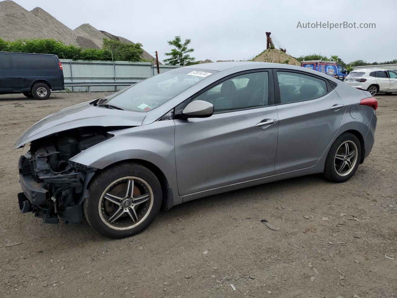 2013 Hyundai Elantra Gls Gray vin: KMHDH4AE8DU593161