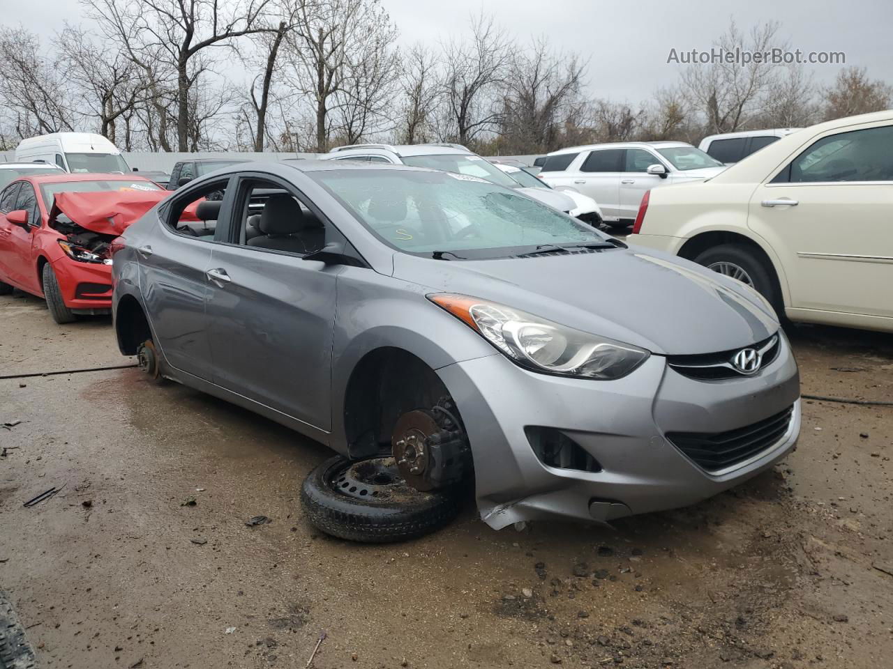 2013 Hyundai Elantra Gls Gray vin: KMHDH4AE8DU631679