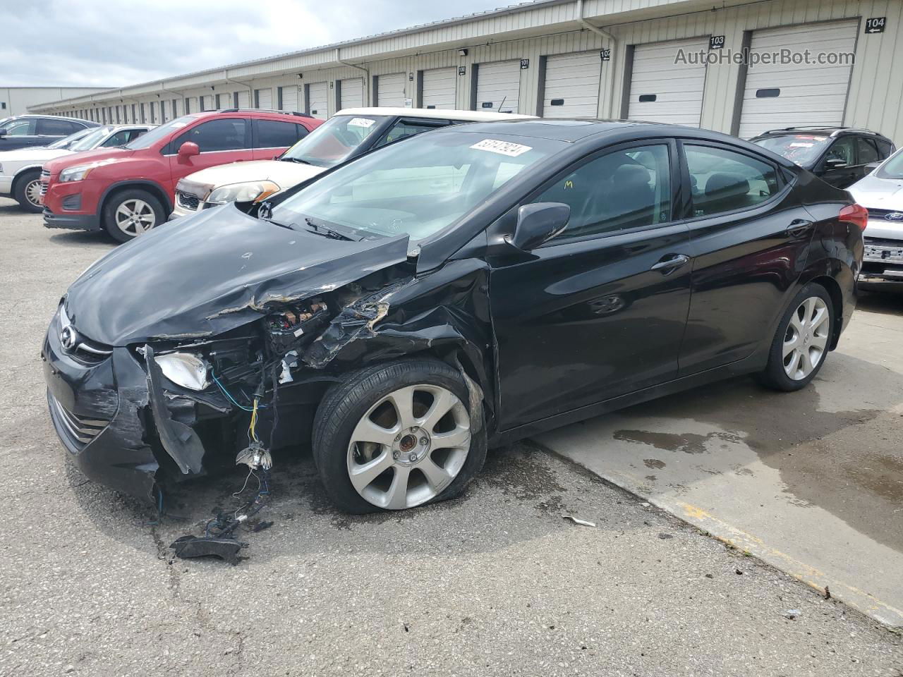 2013 Hyundai Elantra Gls Black vin: KMHDH4AE8DU669753