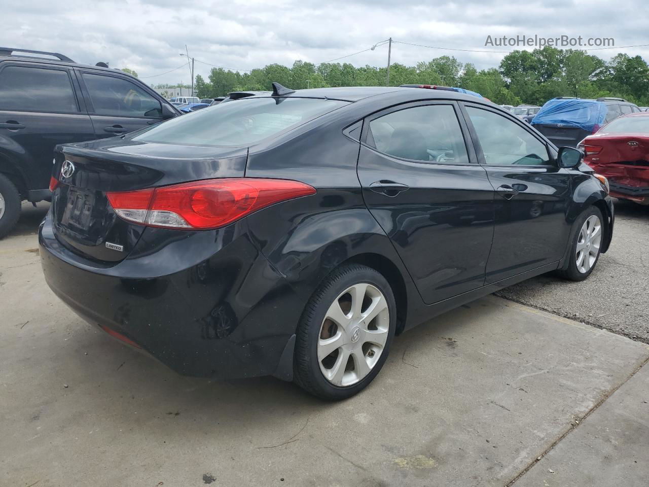 2013 Hyundai Elantra Gls Black vin: KMHDH4AE8DU669753