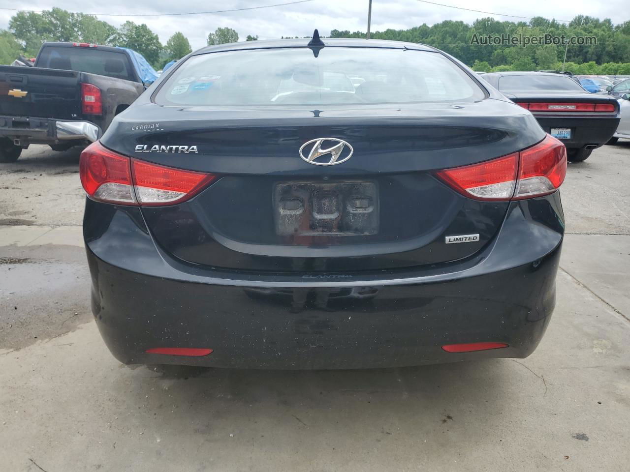 2013 Hyundai Elantra Gls Black vin: KMHDH4AE8DU669753