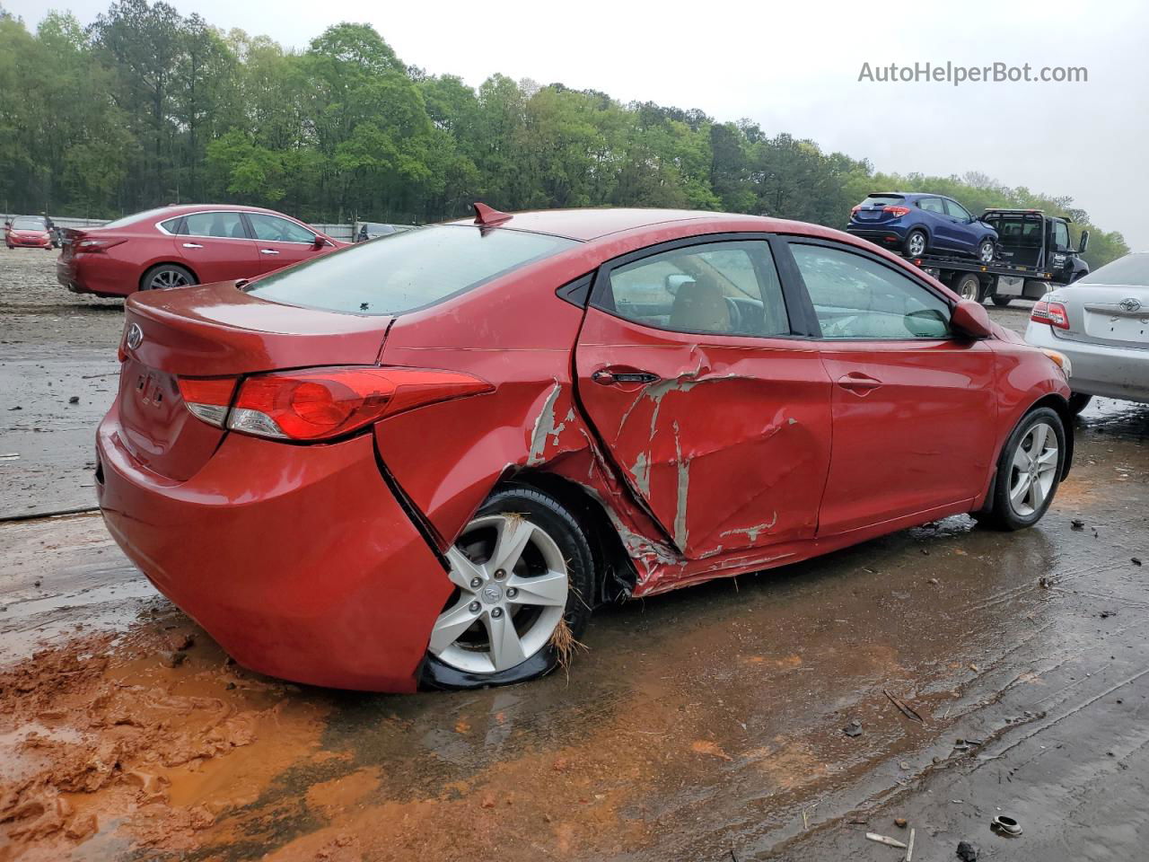 2013 Hyundai Elantra Gls Red vin: KMHDH4AE8DU735086