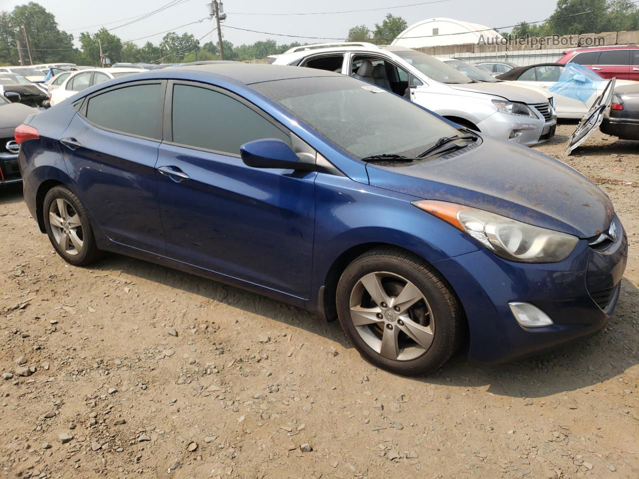 2013 Hyundai Elantra Gls Blue vin: KMHDH4AE8DU761655