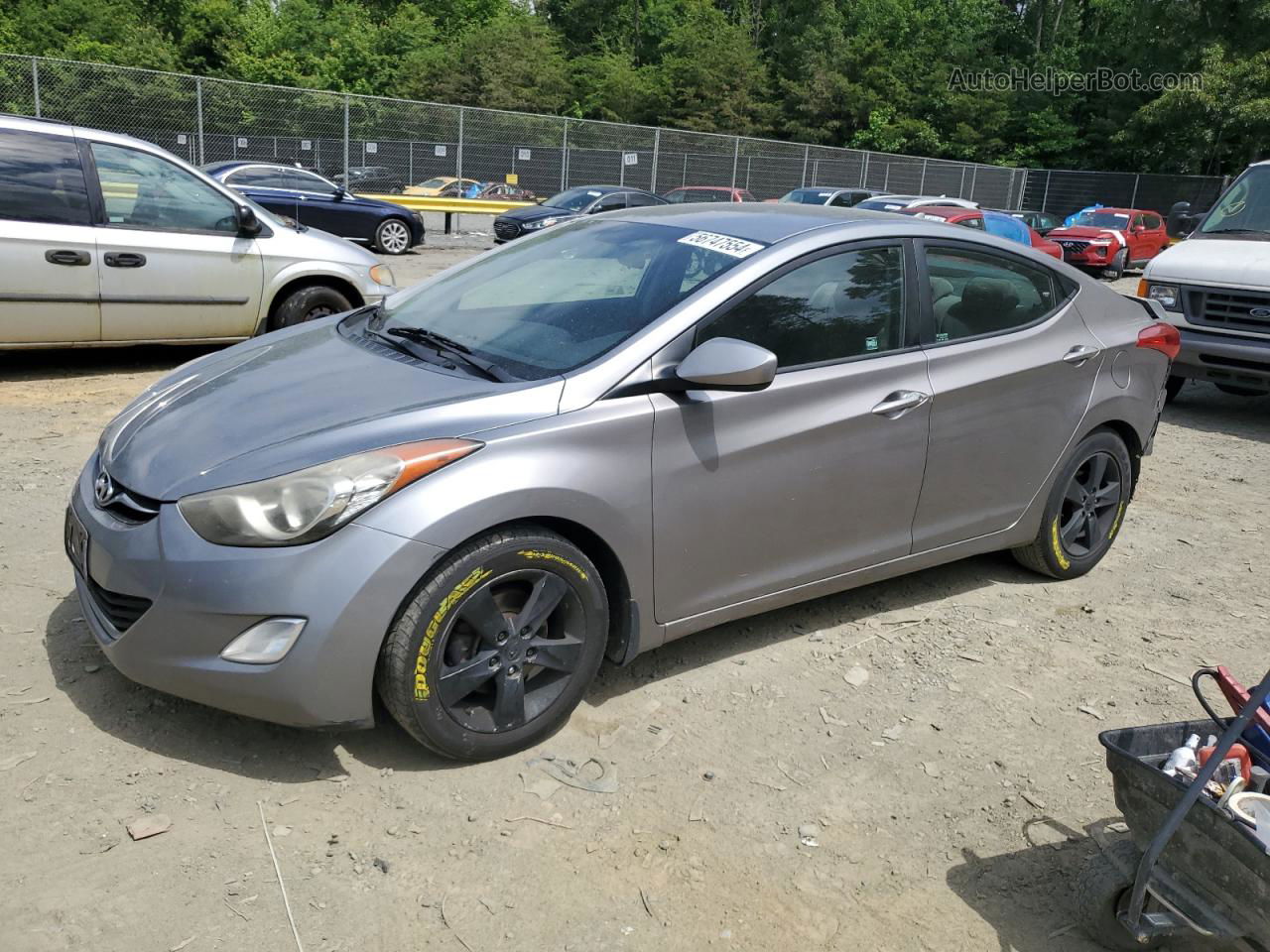 2013 Hyundai Elantra Gls Gray vin: KMHDH4AE8DU775474