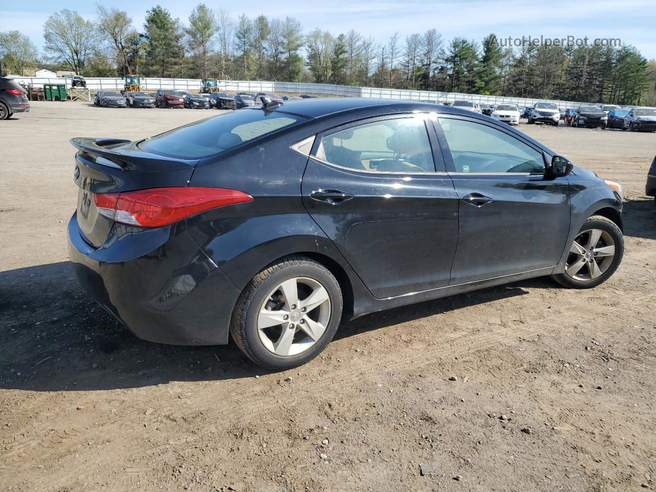 2013 Hyundai Elantra Gls Black vin: KMHDH4AE8DU870472