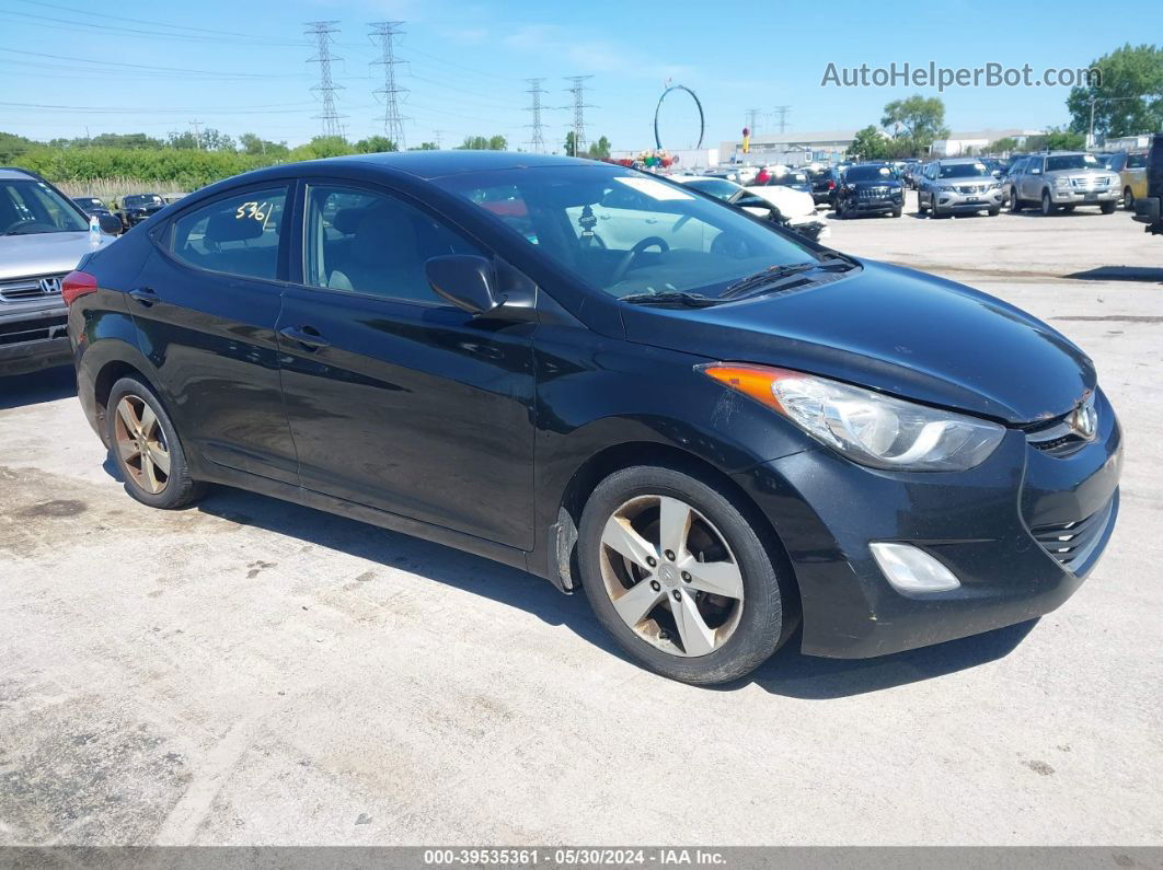 2013 Hyundai Elantra Gls Black vin: KMHDH4AE8DU927186