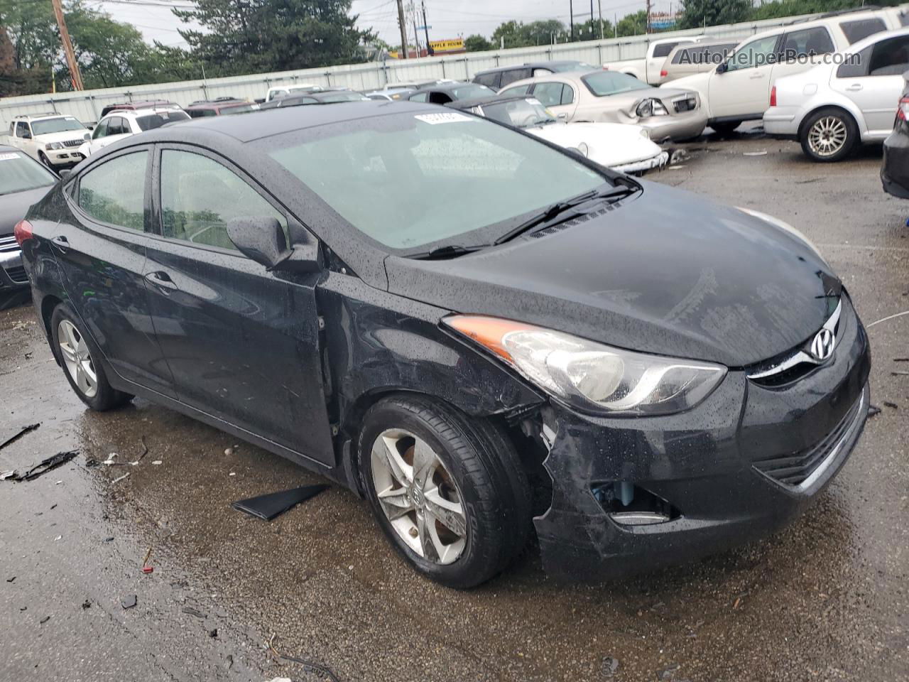 2013 Hyundai Elantra Gls Black vin: KMHDH4AE8DU930962