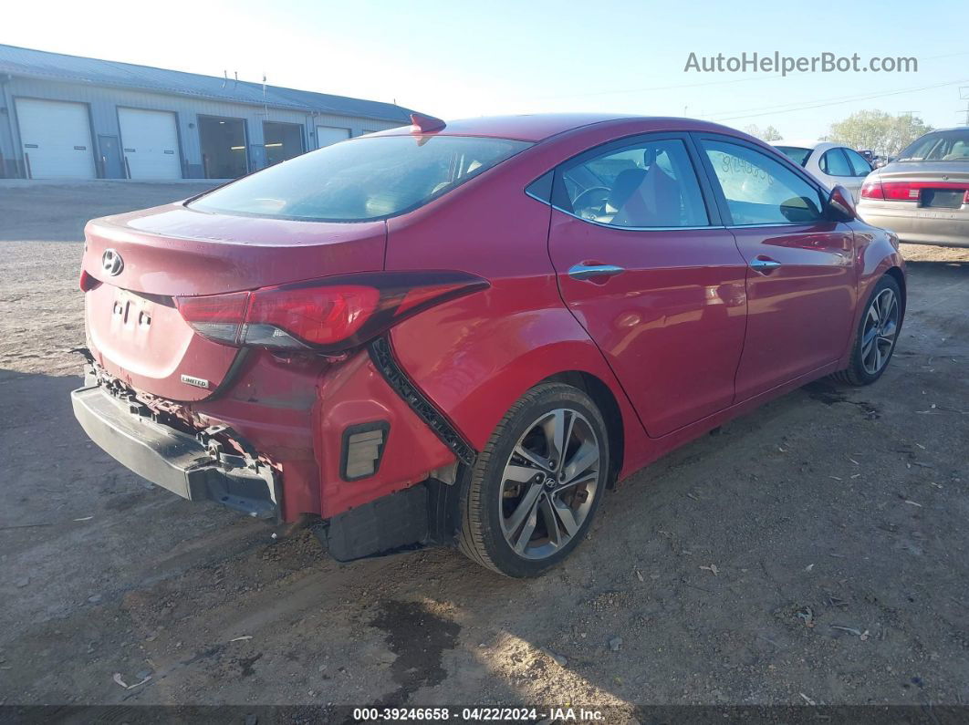 2016 Hyundai Elantra Limited Red vin: KMHDH4AE8GU523096