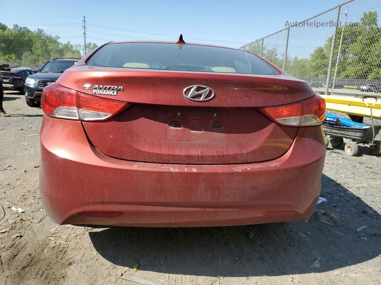 2011 Hyundai Elantra Gls Red vin: KMHDH4AE9BU094818