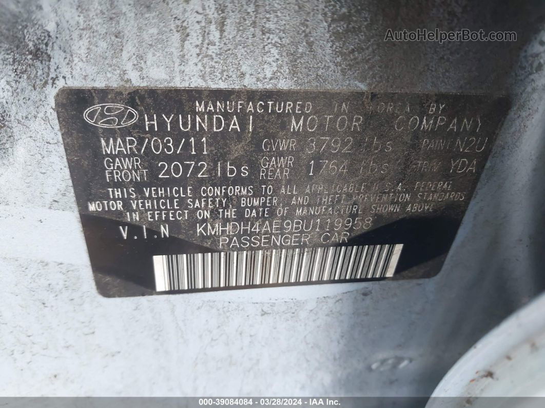 2011 Hyundai Elantra Gls (ulsan Plant) Синий vin: KMHDH4AE9BU119958