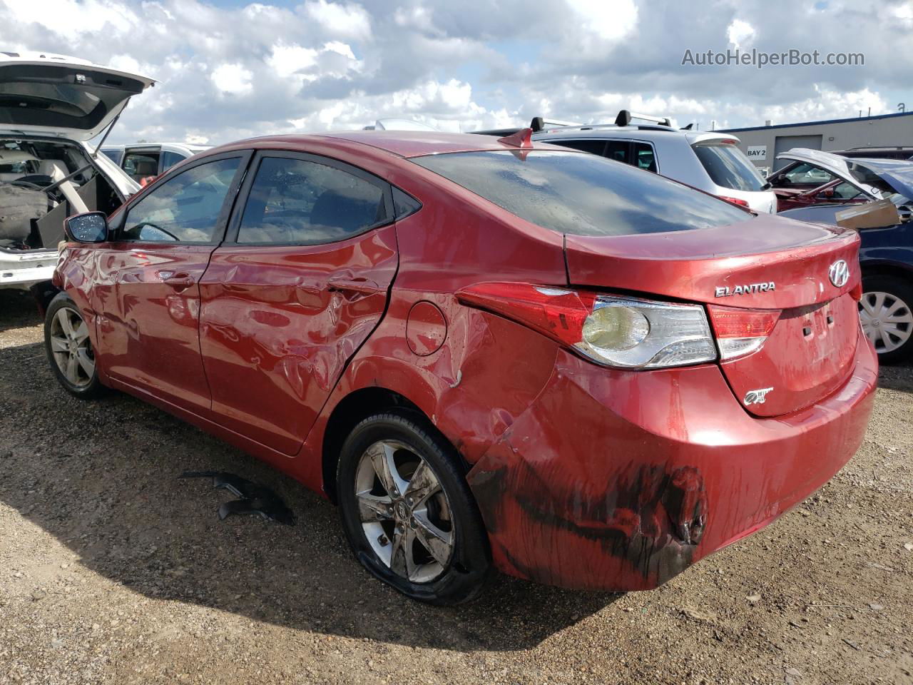 2011 Hyundai Elantra Gls Red vin: KMHDH4AE9BU142480