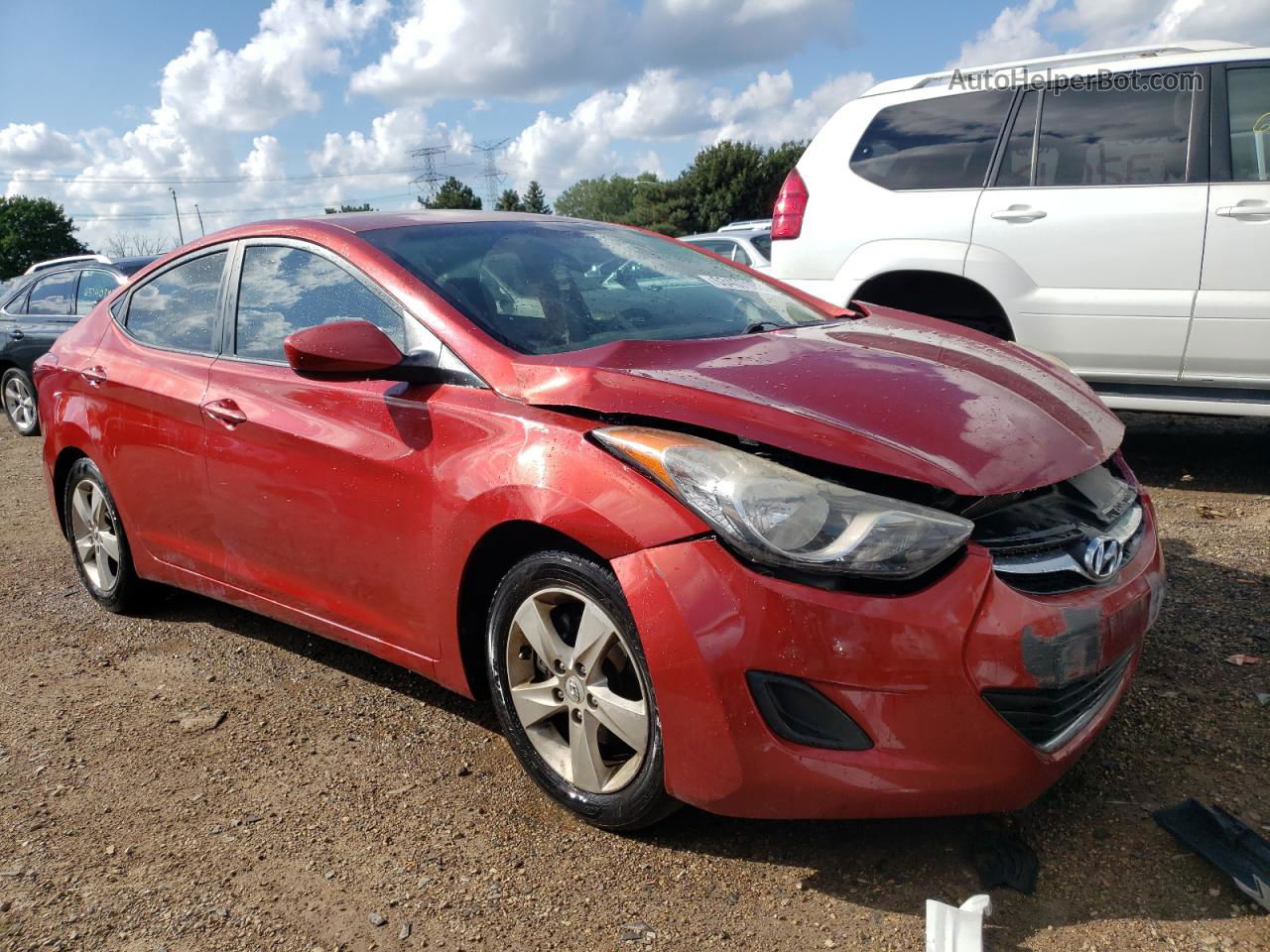 2011 Hyundai Elantra Gls Red vin: KMHDH4AE9BU142480