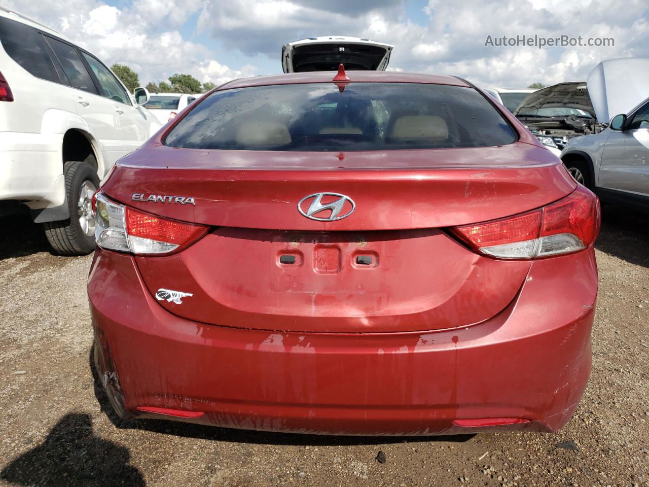 2011 Hyundai Elantra Gls Red vin: KMHDH4AE9BU142480