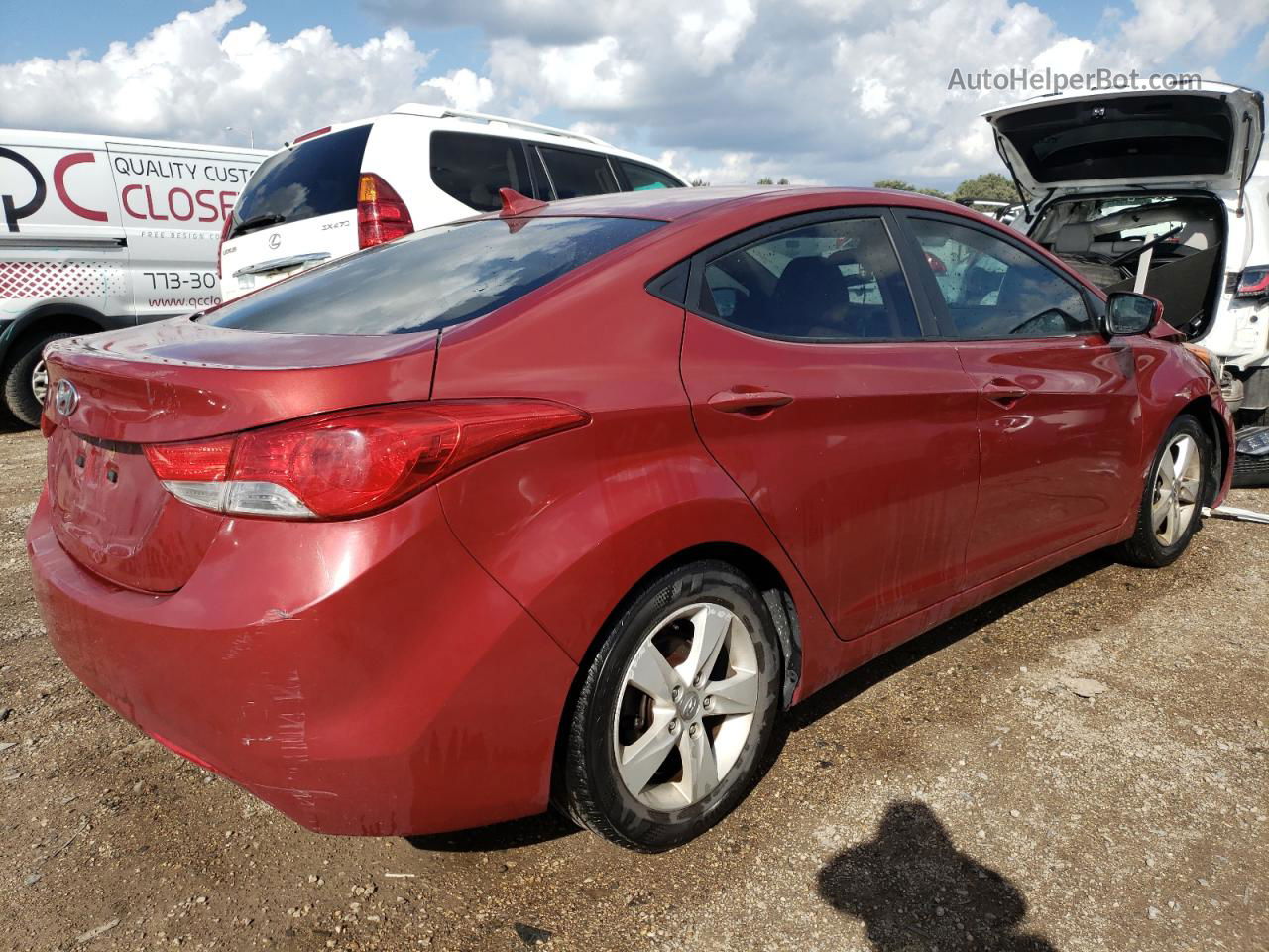 2011 Hyundai Elantra Gls Red vin: KMHDH4AE9BU142480