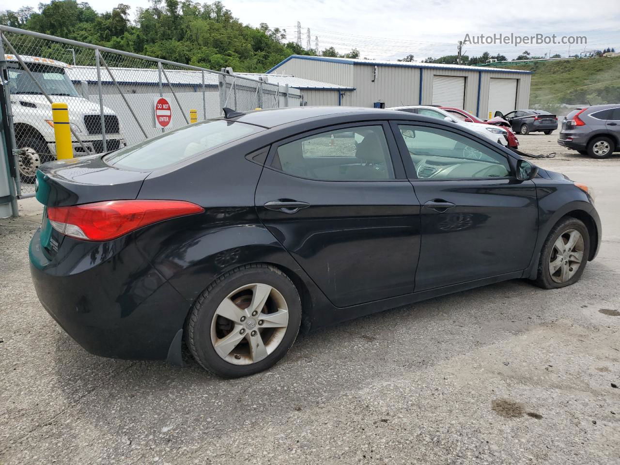 2012 Hyundai Elantra Gls Black vin: KMHDH4AE9CU385594