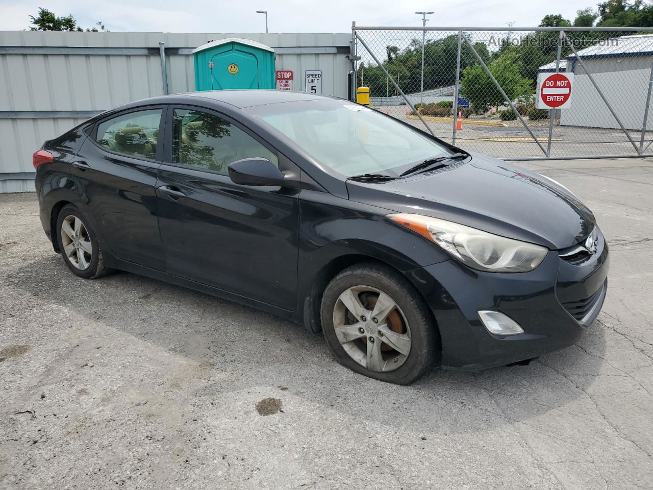 2012 Hyundai Elantra Gls Black vin: KMHDH4AE9CU385594