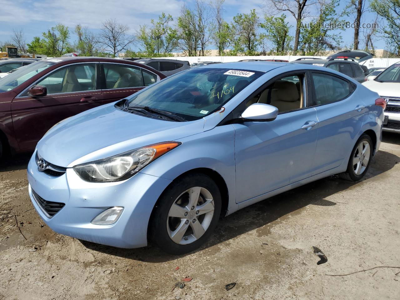 2012 Hyundai Elantra Gls Turquoise vin: KMHDH4AE9CU419615