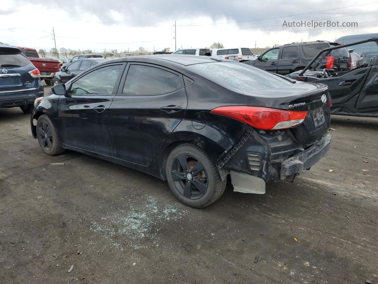 2012 Hyundai Elantra Gls Black vin: KMHDH4AE9CU469107